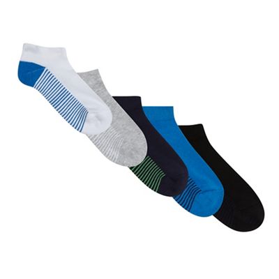 Pack of five boys' multi-coloured cushioned socks